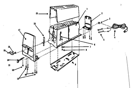 Replacement Parts Diagram and Parts List for T809ALA  Proctor Silex Toaster